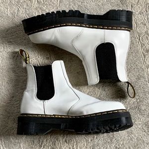 Dr Martens Chelsea White Platform Boot